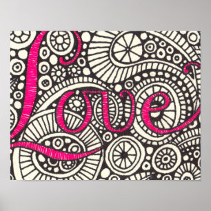 Liebe Doodle Art Print Poster