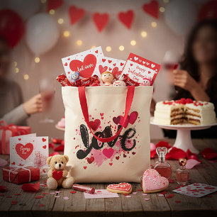 Liebe doodle Art valentine Tragetasche