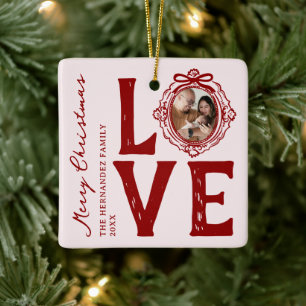 Liebe Doodle Foto Weihnachten Keramikornament