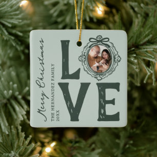 Liebe Doodle Foto Weihnachten Keramikornament