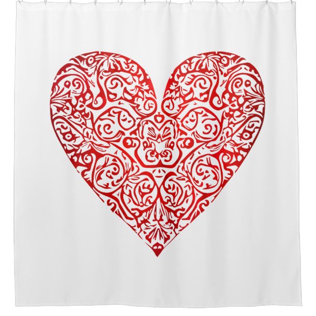 Liebe Doodle Heart Abstrakt Art, Nr. 02 Duschvorhang (Vorderseite)
