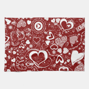Liebe Doodles Geschirrtuch