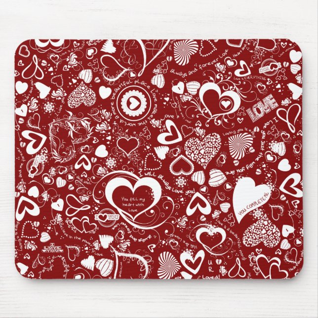 Liebe Doodles Red MOUSE PAD Mousepad (Vorne)