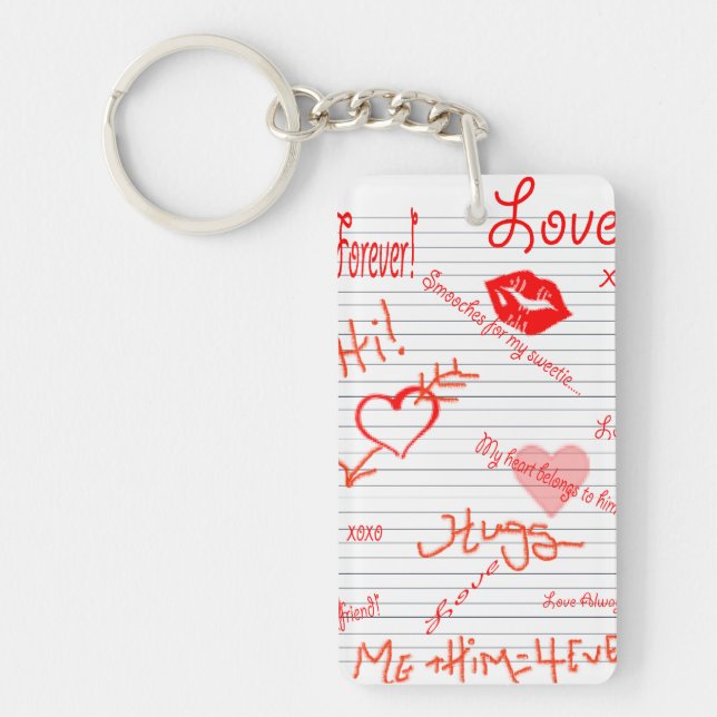 Liebe Doodles Schlüsselkette Schlüsselanhänger (Vorderseite)