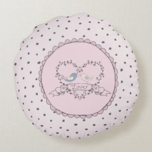 LIEBE Dots Punkt Sprichwort Zitat Rosa Frau Rundes Kissen