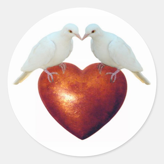 Liebe Doves Runder Aufkleber (Vorderseite)