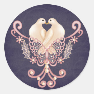 Liebe Doves Runder Aufkleber