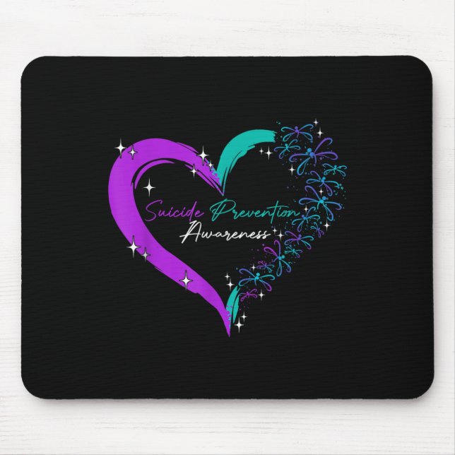 Liebe Dragonfly Suizidprävention Bewusstsein Mousepad (Vorne)