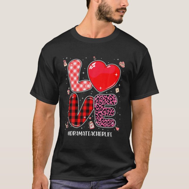 Liebe Drama Lehrer Leopard Buffalo Kariert Valenti T-Shirt (Vorderseite)