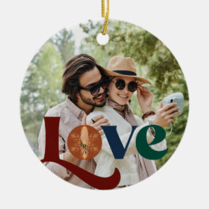 Liebe Drehbuch Foto erste Weihnachten zusammen Keramik Ornament