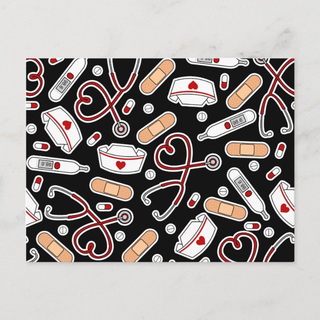 Liebe drucken schwarzen Hintergrund Postkarte (Vorderseite)