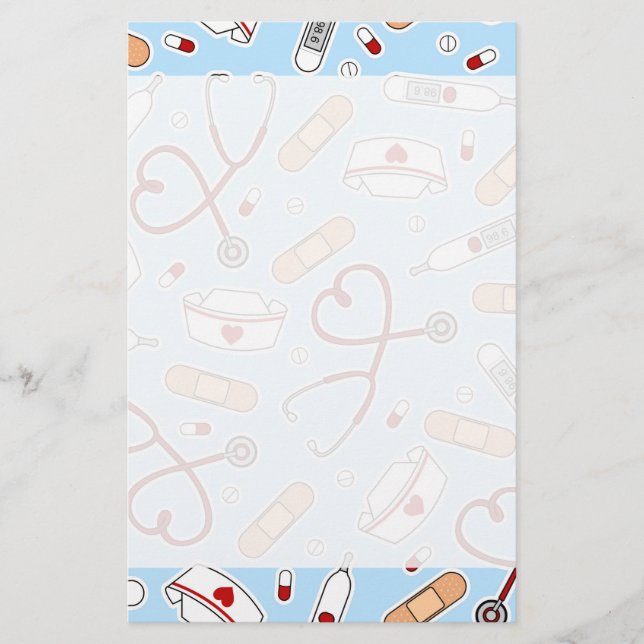 Liebe druckt blauen Hintergrund Briefpapier (Vorderseite)