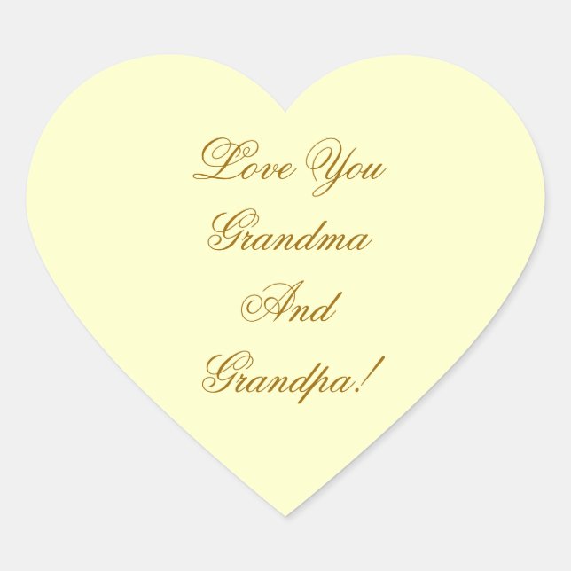 LIEBE DU GRANDMA, GRANDPA. Herz-Aufkleber (Vorderseite)