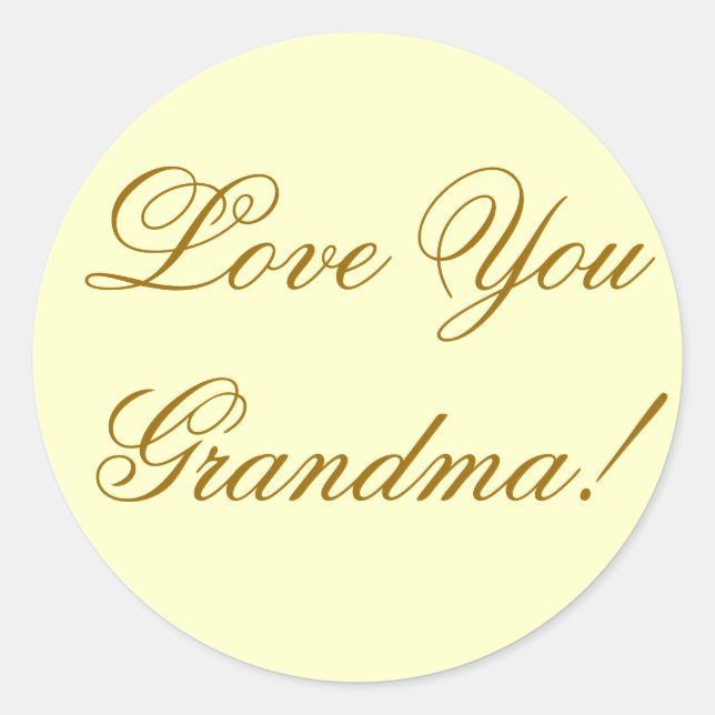 LIEBE DU GRANDMA. RUNDER AUFKLEBER (Vorderseite)