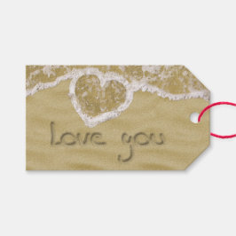 "Liebe du" In Sand geschriebenes Herz Geschenkanhänger