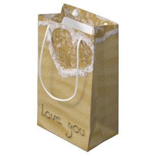"Liebe du" In Sand geschriebenes Herz Kleine Geschenktüte