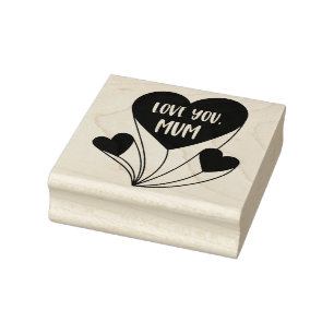 Liebe du Mama Herzballons Gummistempel