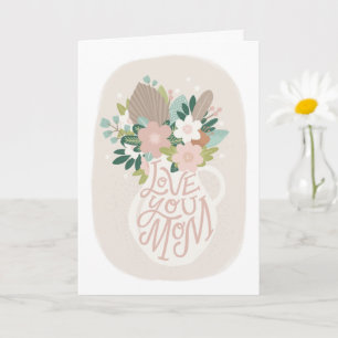 Liebe, du Mama. Niedliche Blumenmütter Karte