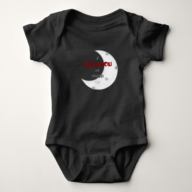 Liebe du Mond und Rücken Baby Strampler (Vorderseite)