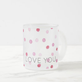 LIEBE DU Pink Polka Dots Sweet Valentine Dekoratio Mattglastasse