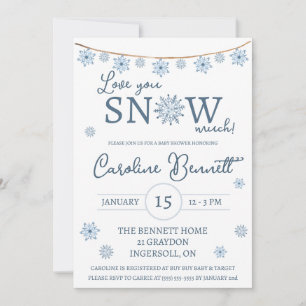 Liebe, du SCHNEESST viel! Snowflake Babydusche Einladung