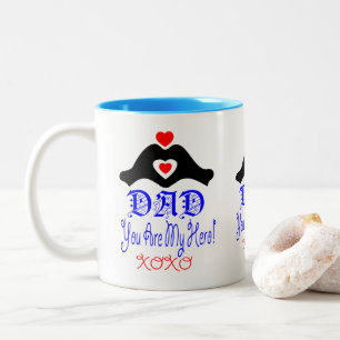 ☕ Liebe Du Vater, Du bist mein Heldenfass Zweifarbige Tasse