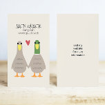 Liebe Ducks | Funny Cartoon Couple | Wingman Visitenkarte<br><div class="desc">Enten in Liebe Business Card. Eine einfache Vorlage, um Ihre Kontaktdaten und Ihre Adresse auszufüllen. Farben und Schriftart sind vollständig anpassbar. Erhältlich in einer Vielzahl von Papiersorten und wählen zwischen Standardecken oder modernen abgerundeten Ecken. Mit diesen skurrilen Visitenkarten verlasse du sicher einen positiven Eindruck! Besuchen Sie Jenn's Doodle World für...</div>