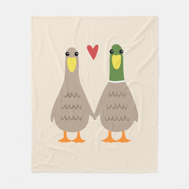 Liebe Ducks | Niedlich Ducks Couple Fleecedecke (Vorderseite)