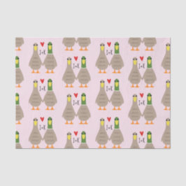 Liebe Ducks Valentine's Day Custom Initials Seidenpapier