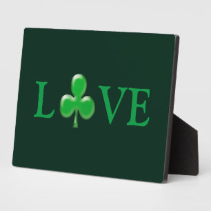 Liebe dunkle grüne Clover Kleeblatt St. Patrick's Fotoplatte