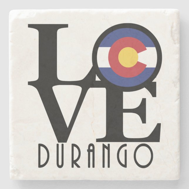 LIEBE Durango Colorado Steinuntersetzer (Vorderseite)