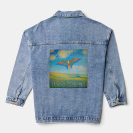 Liebe Earth AI Art Kite in Sky Jeansjacke