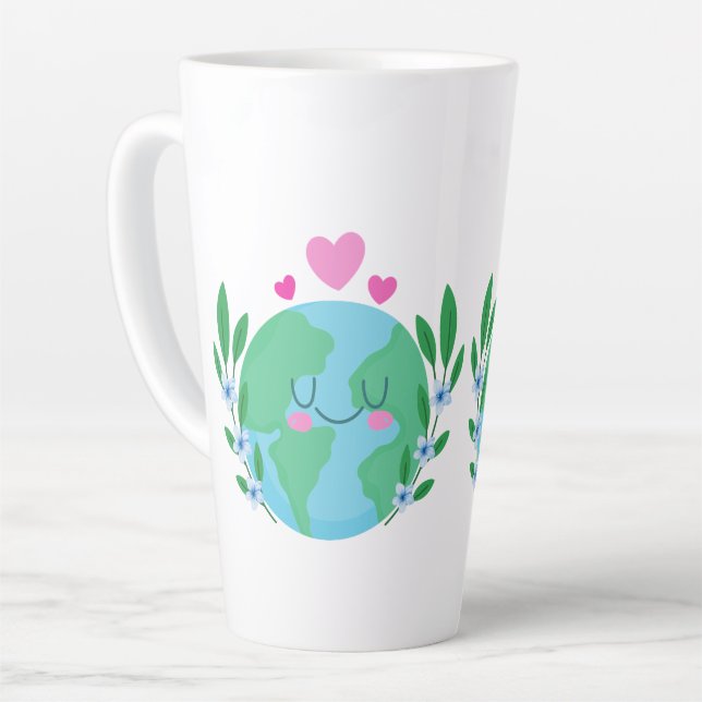 Liebe Earth Lächeln Milchtasse (Linke Ecke)