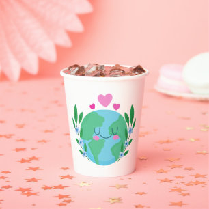 Liebe Earth Lächeln Pappbecher