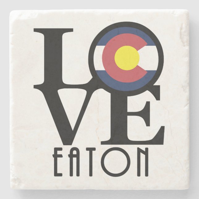 LIEBE Eaton Colorado Steinuntersetzer (Vorderseite)