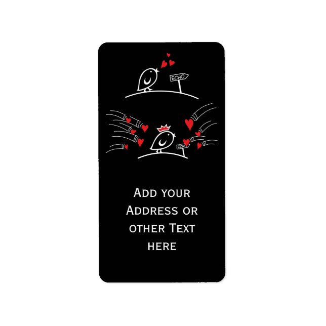 LIEBE ECHO - Comic Birds - Tweetlercools 2 Adressaufkleber (Vorne)