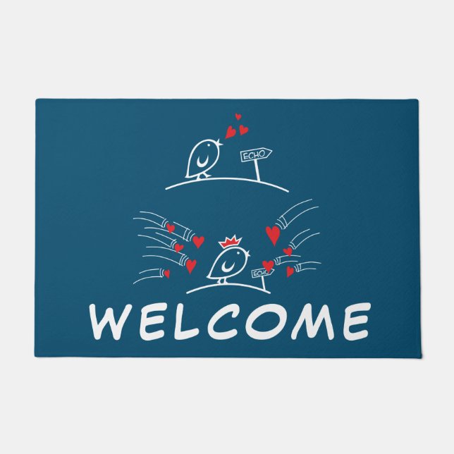LIEBE ECHO - Comic Birds - Tweetlercools 2 Fußmatte (Vorderseite)