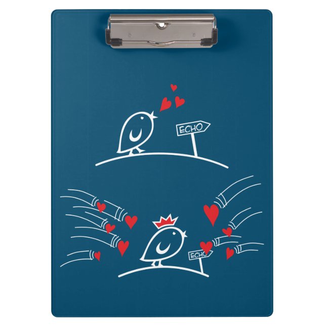 LIEBE ECHO - Comic Birds - Tweetlercools 2 Klemmbrett (Vorderseite)