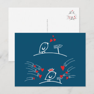 LIEBE ECHO - Comic Birds - Tweetlercools 2 Postkarte