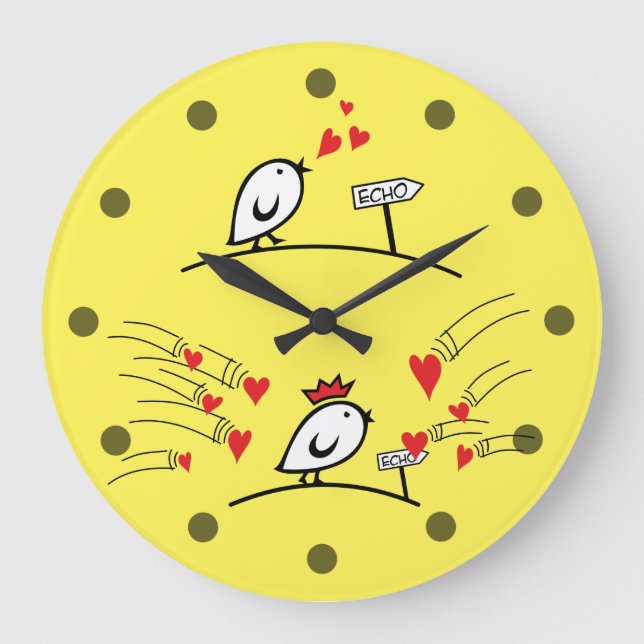 LIEBE ECHO - Comic - Tweetlercools 1 Große Wanduhr (Vorderseite)