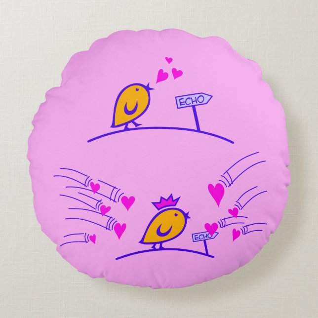 LIEBE ECHO - Comic - Tweetlercools 3 Rundes Kissen (Vorderseite)