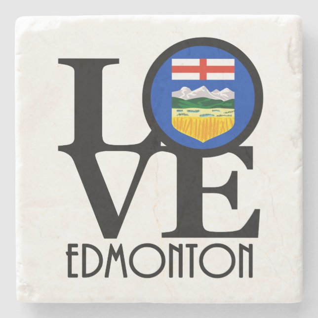 LIEBE Edmonton Alberta Steinuntersetzer (Vorderseite)