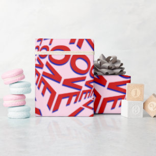 Liebe Effekt 3D-Typografie auf Elegant Geschenkpapier