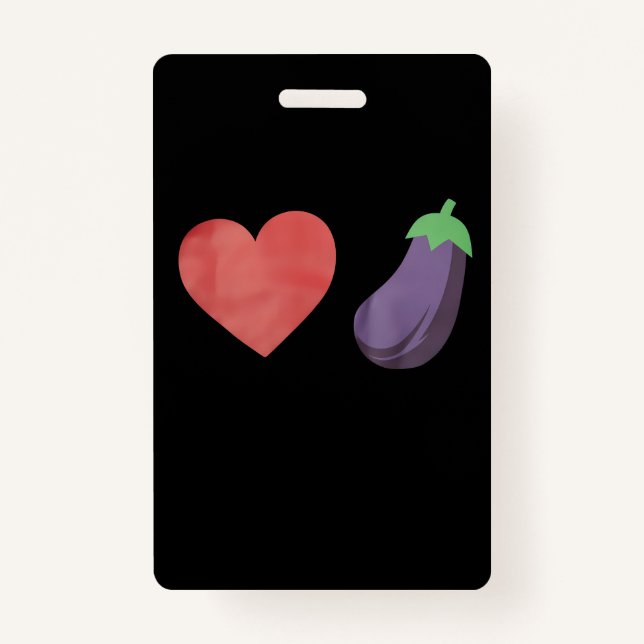 Liebe Eggplant Funny Gay LGBTQ Preis Ausweis (Vorderseite)