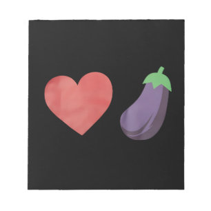 Liebe Eggplant Funny Gay LGBTQ Preis Notizblock