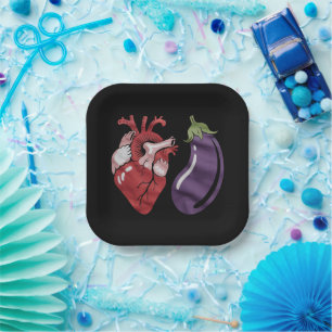 Liebe Eggplant Funny Gay Pride Spaß LGBTQ Joke Pappteller