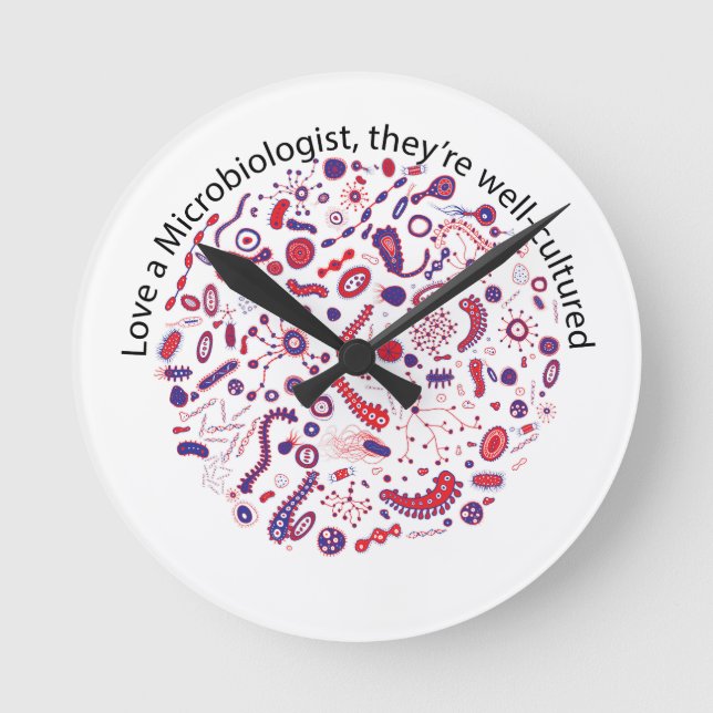Liebe ein Biologe Runde Wanduhr (Vorderseite)