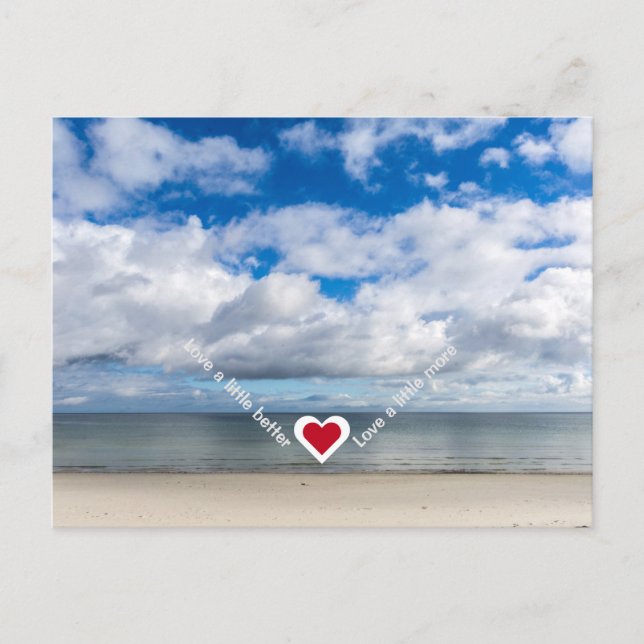 Liebe ein bisschen besser / mehr Herz Erholung Slo Postkarte (Vorderseite)