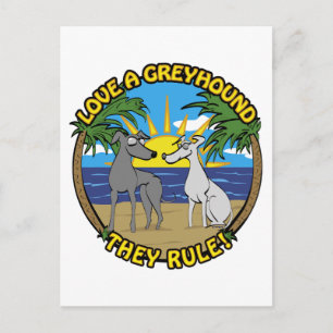 LIEBE EIN GREYHOUND SIE REGELN! POSTKARTE