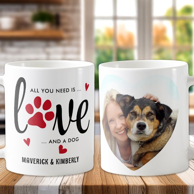 Liebe & ein Hund nach Maß Niedliches Herz Haustier Kaffeetasse (Von Creator hochgeladen)